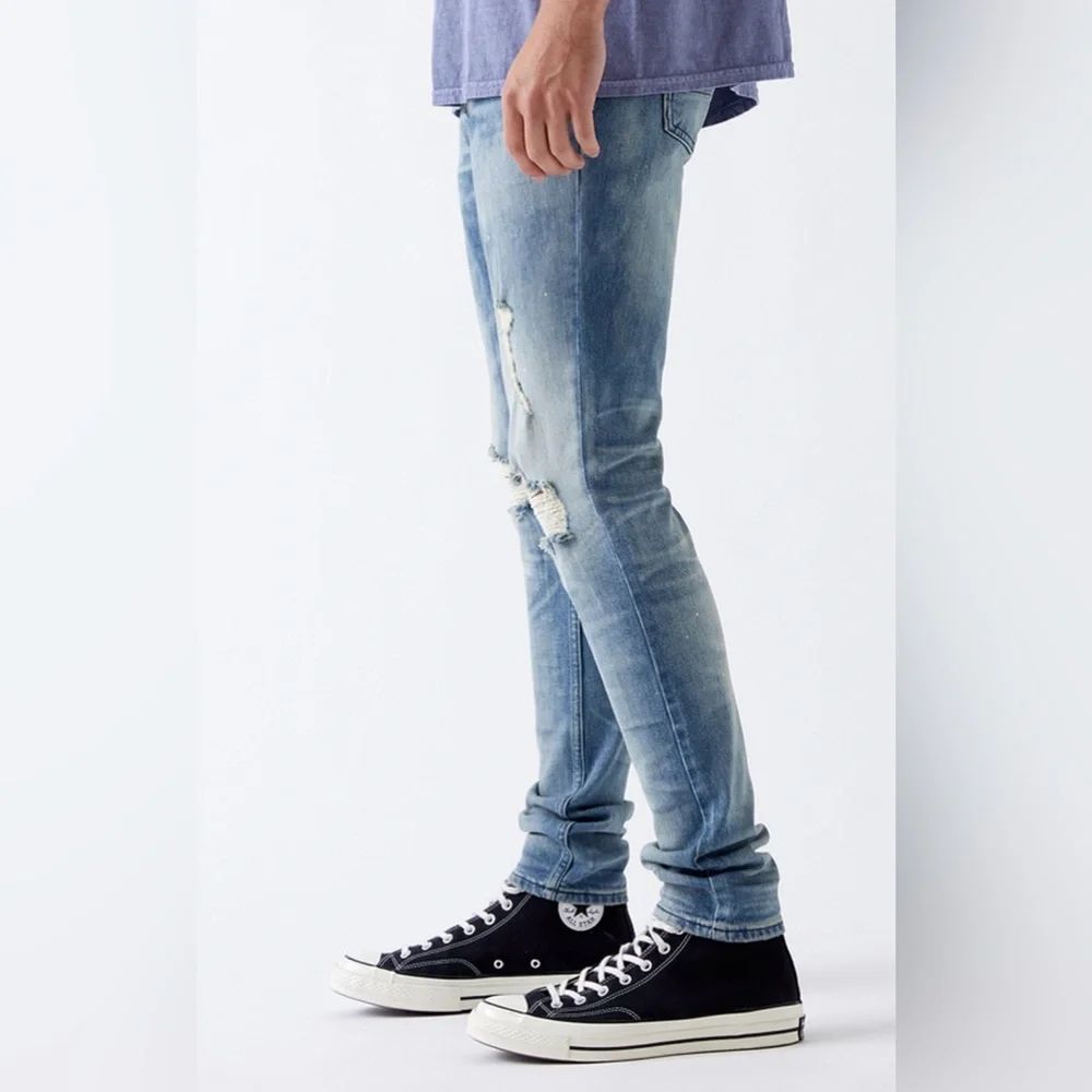 NWT Pacsun Stacked Skinny Paint Splatter Distressed Jeans